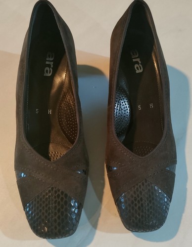 New brown ara court shoe - new,
