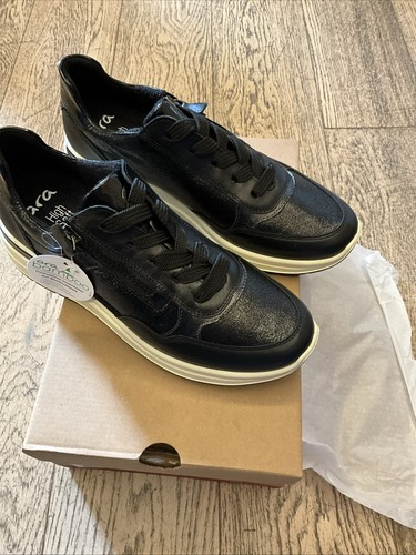 Ara garda black lace up - black, lace-up