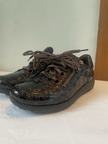 Ara black croc - ara, lace-up