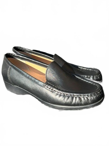 Ara black leather - black, loafers