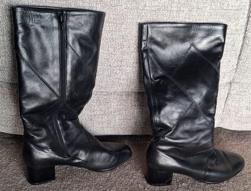 Ladies long fur lined - , leather