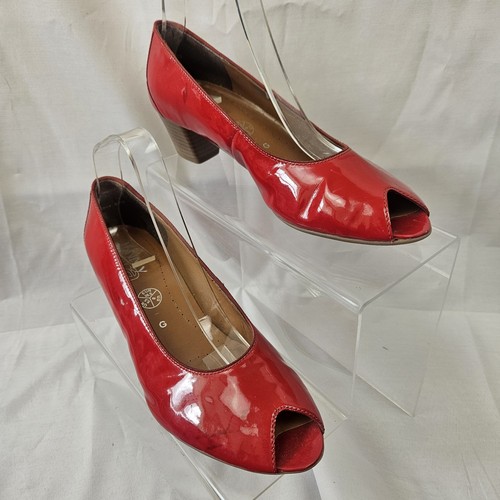Jenny ara red patent peep - by,