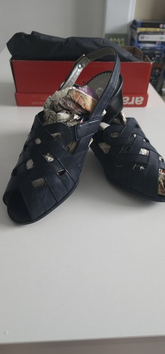 Ara navy leather - navy, slingback